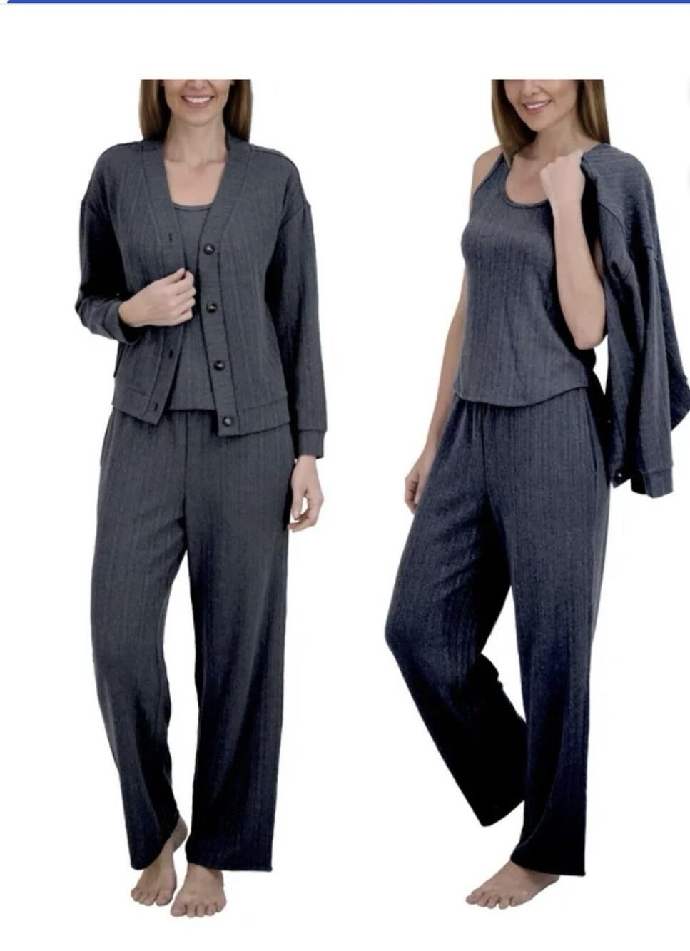 Live2Lounge Women's 3 Piece Textured Cable Knit Lounge Set X-Large NEW